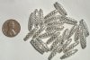 25 19x5mm Oval Filigrae Silver Finish
